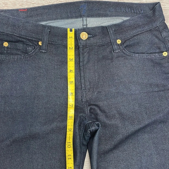 NWOT 7 For All Mankind The Skinny Dark Wash Denim Jeans 27 - Picture 9 of 16